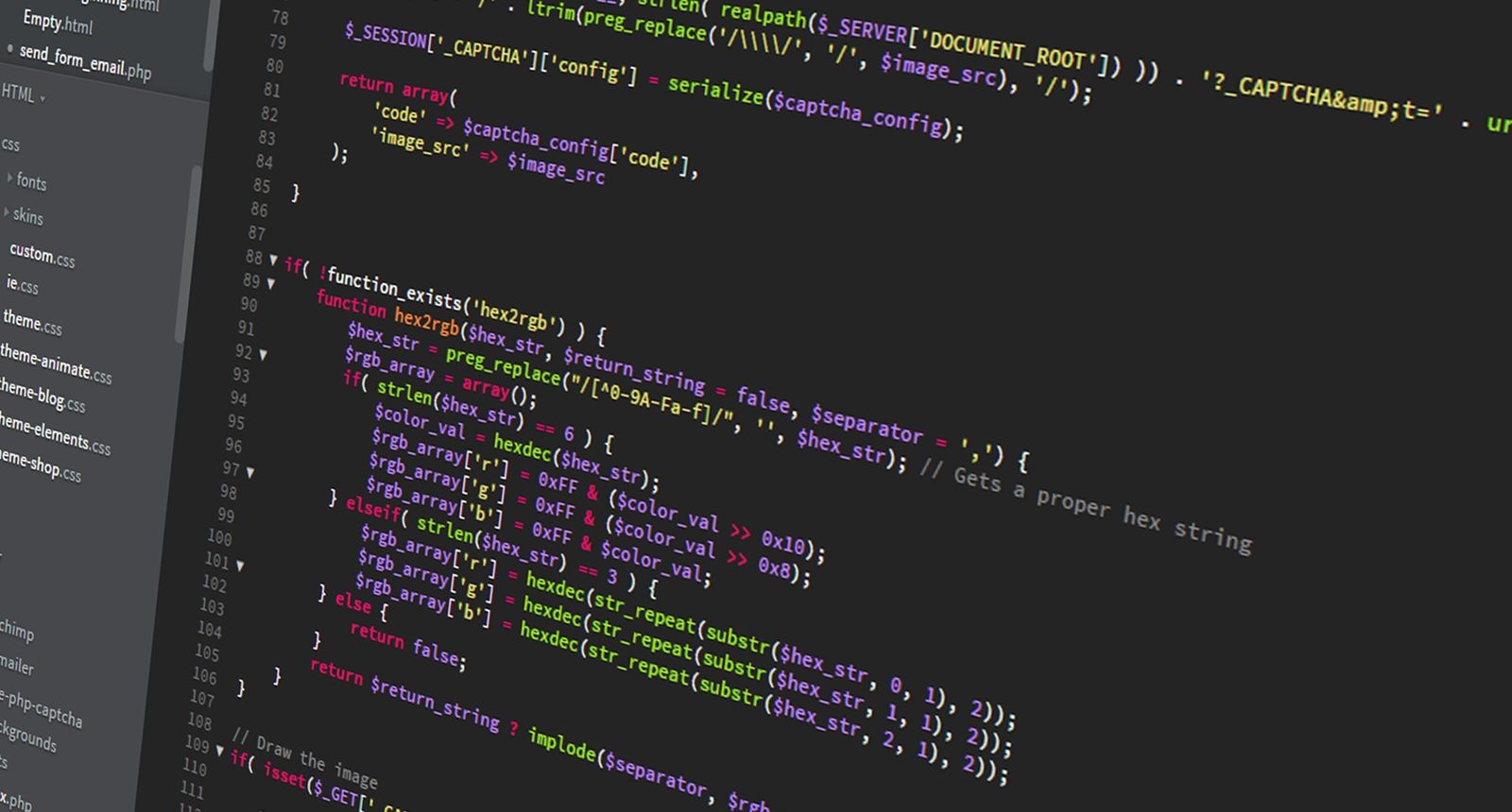 Modern web development workspace with code editor