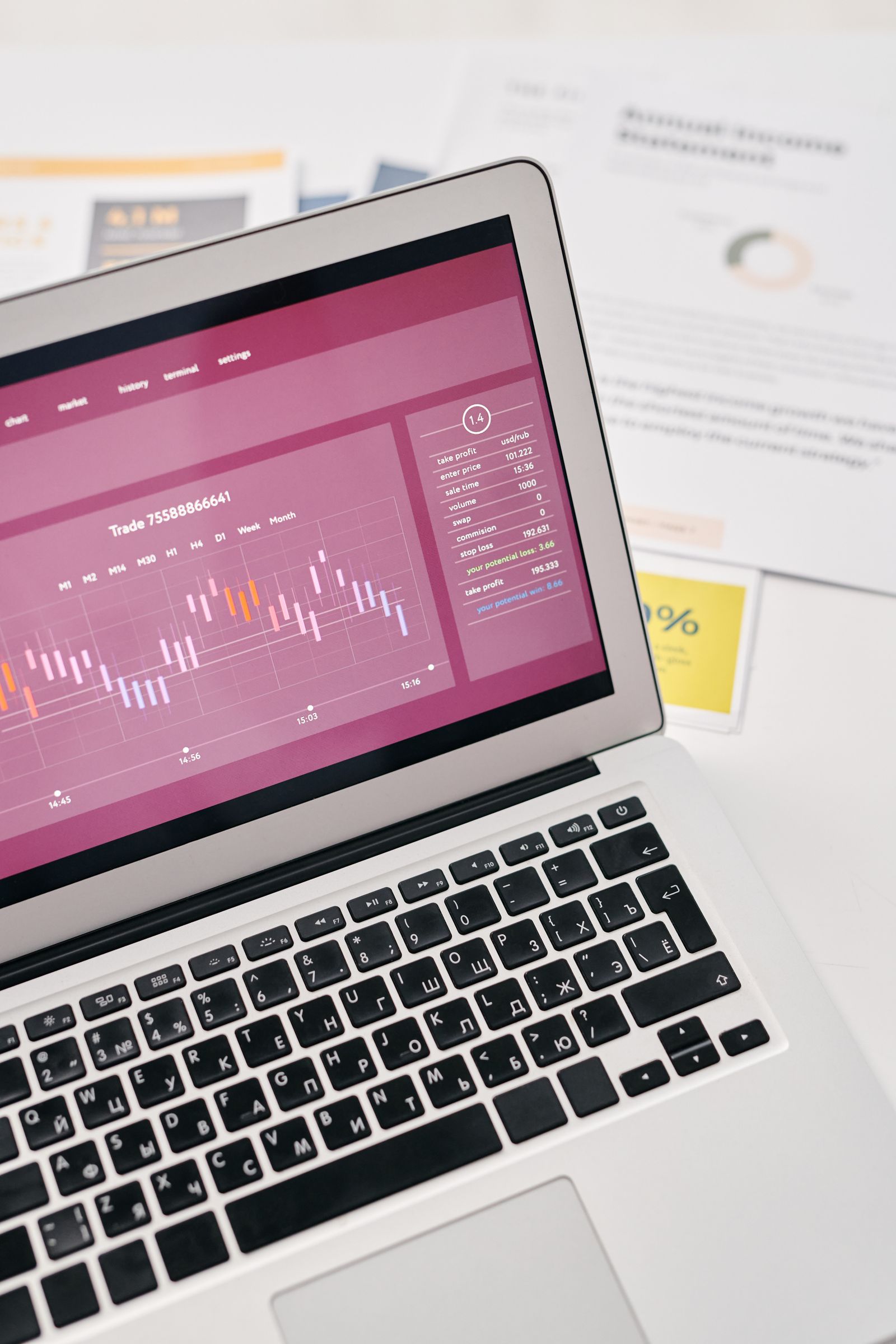 A sleek, dark-themed mockup of a modern CMS dashboard displayed on a high-end laptop.